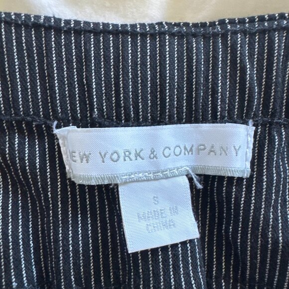 New York & Company Pinstripe Pull-On Ankle Pants – Black & White, Size S - Picture 4 of 6